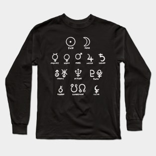 Planet Symbols - Astrology (Horoscope Zodiac) Long Sleeve T-Shirt